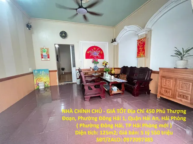 Nhà Chính Chủ - Giá Tốt Địa Chỉ 450 Phủ Thượng Đoạn, Phường Đông Hải 1, Quận Hải An, Hải Phòng