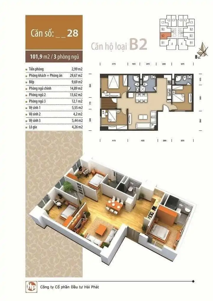 Cho Thuê Căn Hộ The Pride 102m2 - Hà Đông, Full Nội Thất, Vào Ở Ngay - ảnh 1