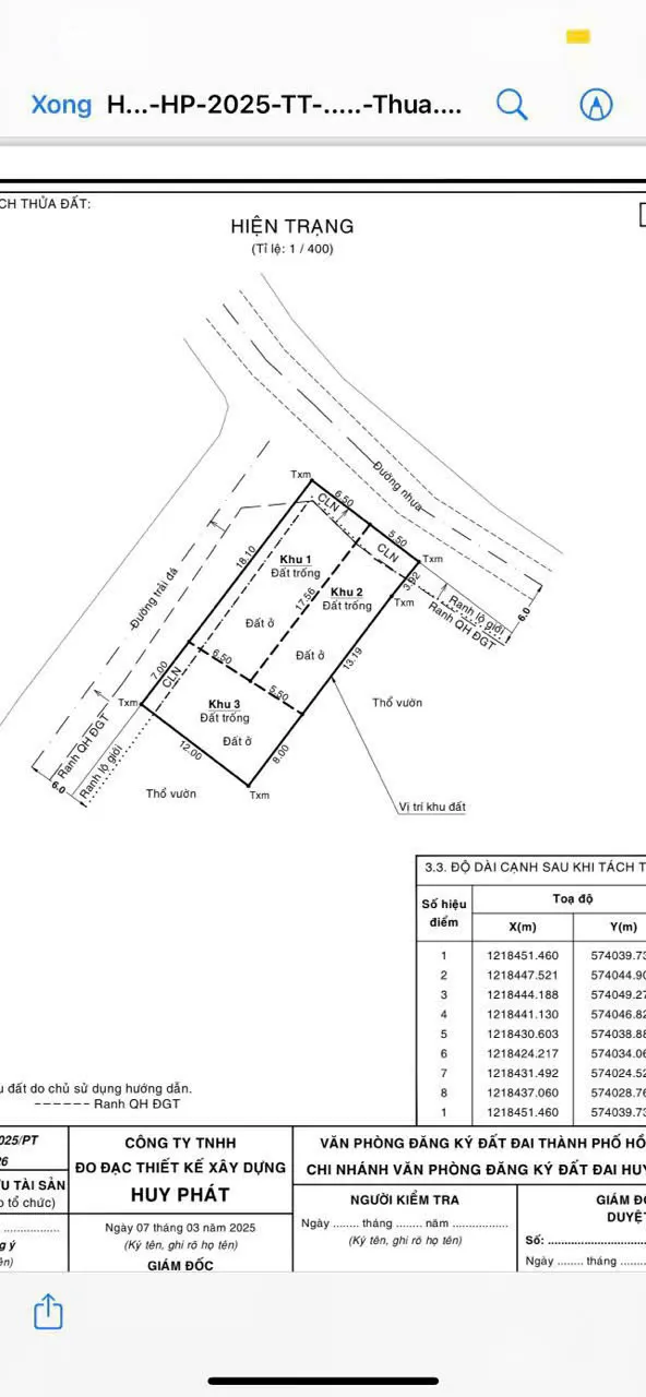 3 Lô Đất Thổ Cư Củ Chi - Giá Rẻ, Pháp Lý Rõ Ràng - Diện Tích 99m2