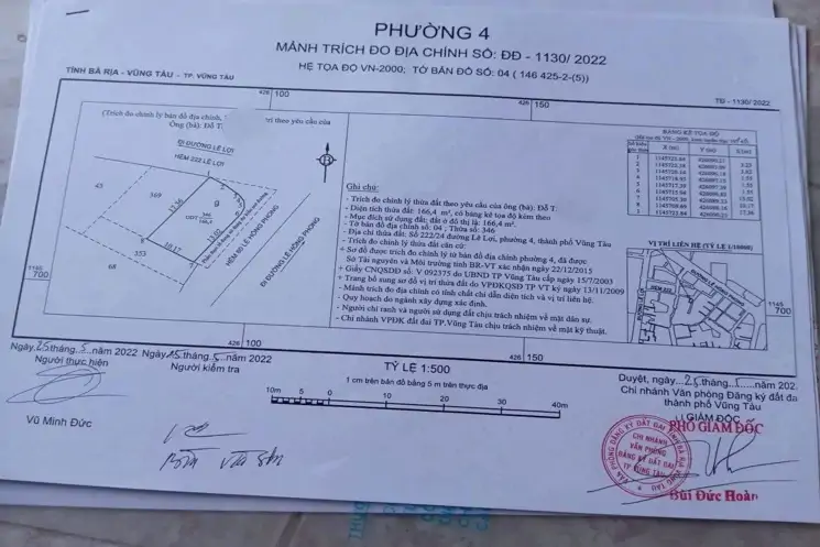 Bán Lô Đất Biệt Thự Căn Góc 2 Mặt Tiền Đường Nội Bộ Đường Lê Hồng Phong P. Vũng Tàu