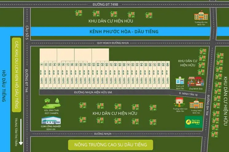 Đất Thổ Cư Định An, Dầu Tiếng, Tp. Hồ Chí Minh Giá 390 Triệu/nền 225M2