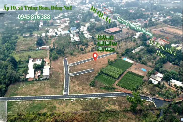 Bán 117,9M2 Đất Ở Xã Trảng Bom, Đồng Nai, Giá 900 Tr - ảnh 1