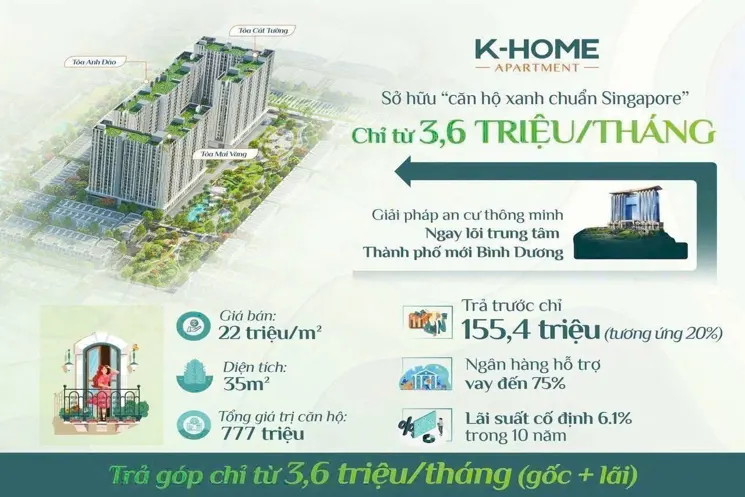 Căn Hộ 1Pn K‑home Vsip2 – Không Gian Xanh, Thiết Kế Thông Minh, Chỉ 978 Triệu