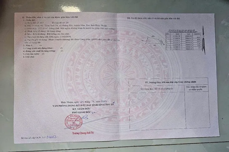 Cơ Hội Dự Án Vàng: 1033M2 Đất Thổ Cư Quốc Lộ 55, Hàm Tân - Bình Thuận, Chỉ 1 Tỷ!