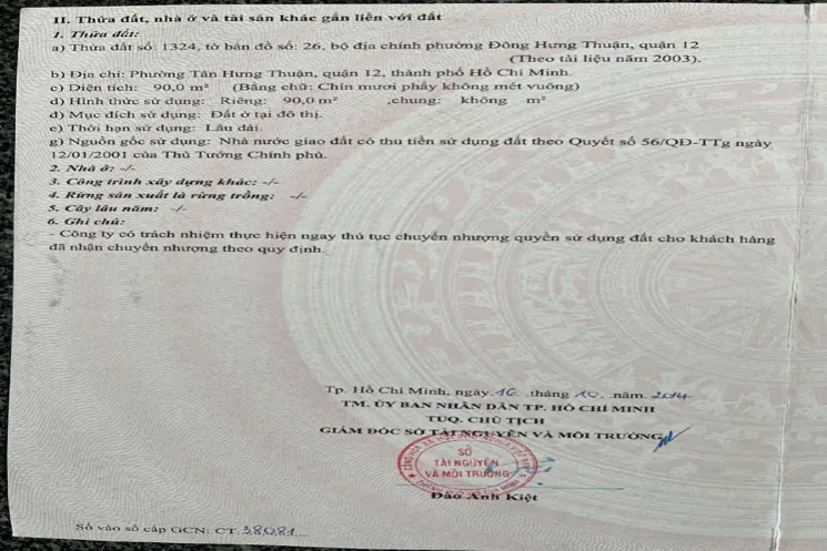 Bán Đất Kdc An Sương – Đường 16M – Vị Trí Trung Tâm Q12