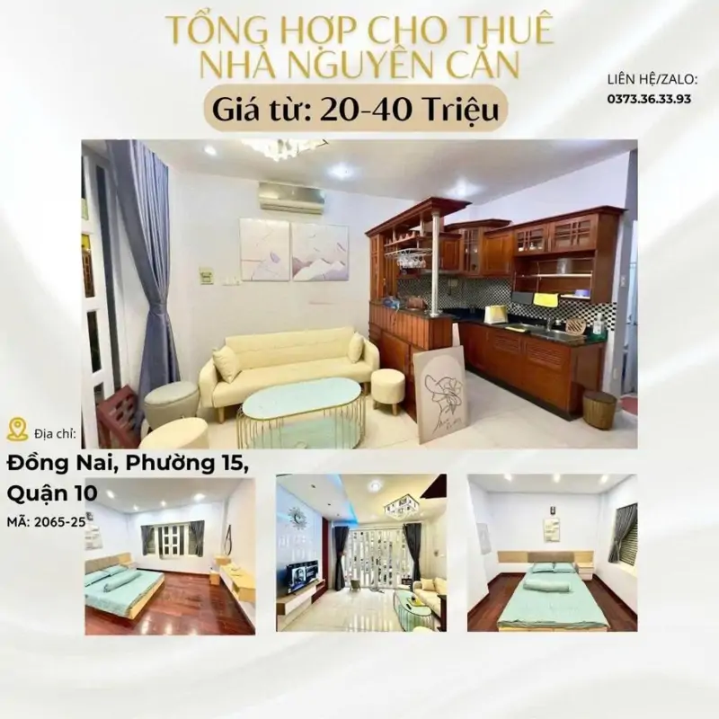 Cho Thuê Nhà Nguyên Căn Quận 10, Phú Nhuận, Bình Thạnh, Gò Vấp - Giá 20-40 Triệu/Tháng