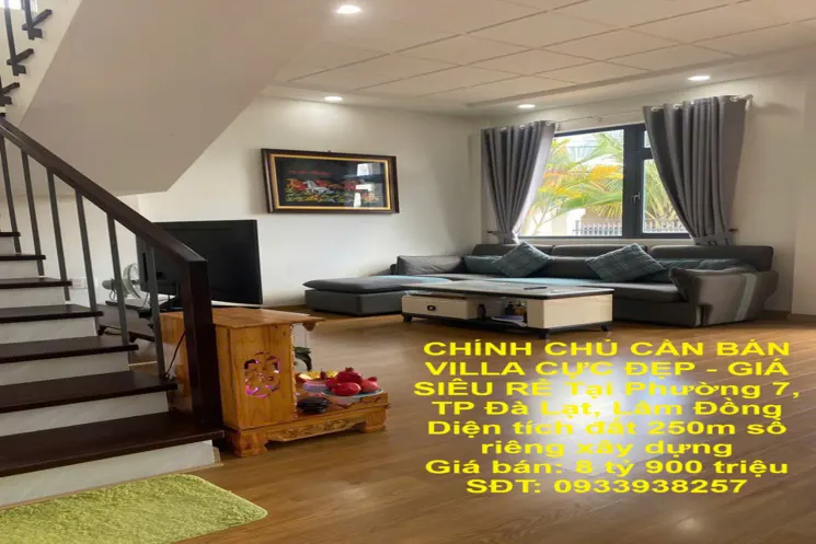 Chính Chủ Cần Bán Villa Cực Đẹp - Giá Siêu Rẻ Tại Phường 7, Tp Đà Lạt, Lâm Đồng