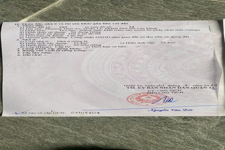 Bán Đất Mặt Tiền Hẻm 7M – Lê Thị Riêng, Thới An, Q12