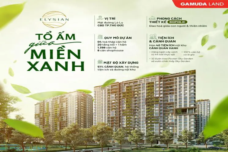 Căn Hộ Elysian Quận 9, Danh Sách Các Căn Hộ 1,2,3Pn Giá Tốt View Đẹp, Mua Ngay Trực Tiếp Cđt, Ck 8%