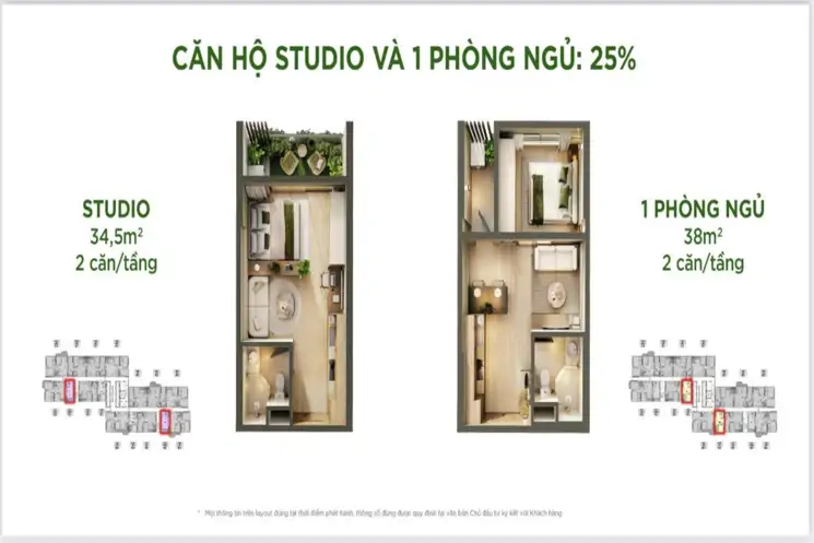 Căn Hộ 1 Phòng Ngủ 38M2 1Pn 1Wc Sky Retreat, Quỹ Hàng Ưu Tiên,Hướng Cao Tốc Thoáng Mát