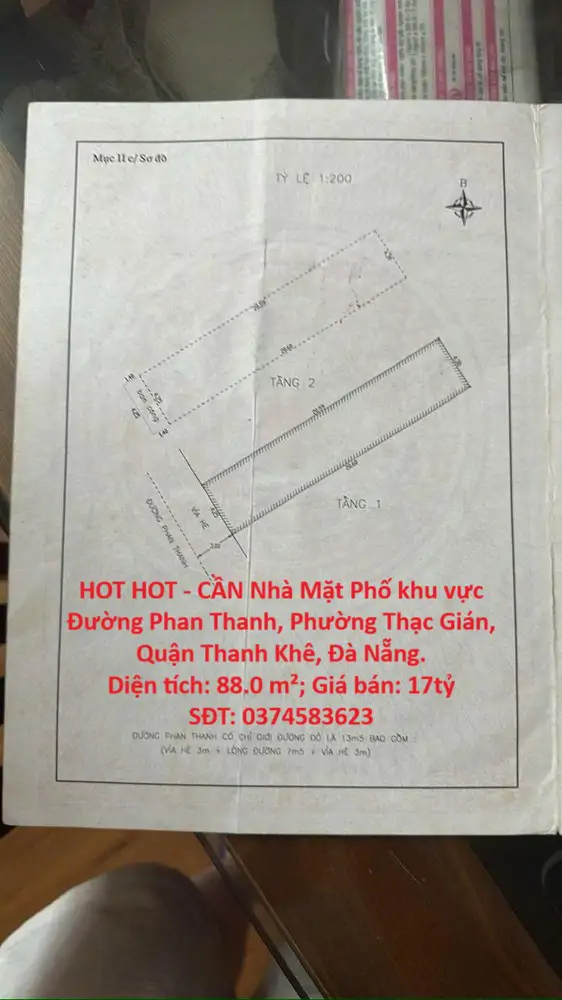 Hot Hot - Cần Nhà Mặt Phố Khu Vực  Đường Phan Thanh, Phường Thạc Gián, Quận Thanh Khê, Đà Nẵng - ảnh 1