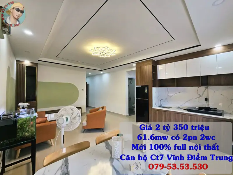 Căn Hộ Ct7 Vinh Điềm Trung Nha Trang. Có Riêng Sở Hưu Lâu Dài. 2Pn 2 Wc. Giá Chỉ 2 Ty 350 Chính Chủ - ảnh 1