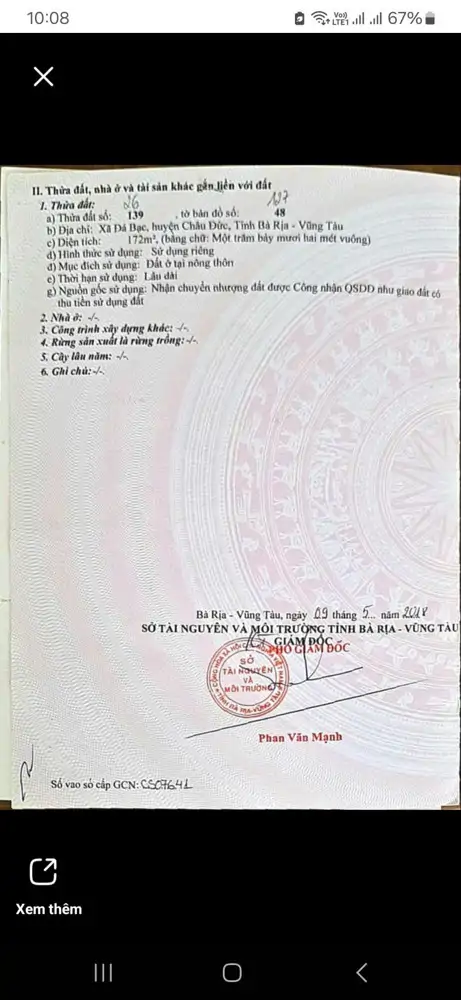 Cần Bán Đất Ngã Tư Ql56 Vs Đ 21 .Có Nhà Tiện Kinh Doanh Buôn Bán Gần Trường Cấp 3 Ngô Quyền