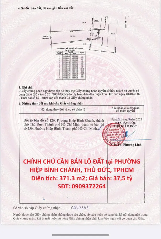 Vị Trí Đẹp – Giá Tốt – Chính Chủ Cần Bán Lô Đất Tại Phường Hiệp Bình Chánh, Thủ Đức, Tphcm