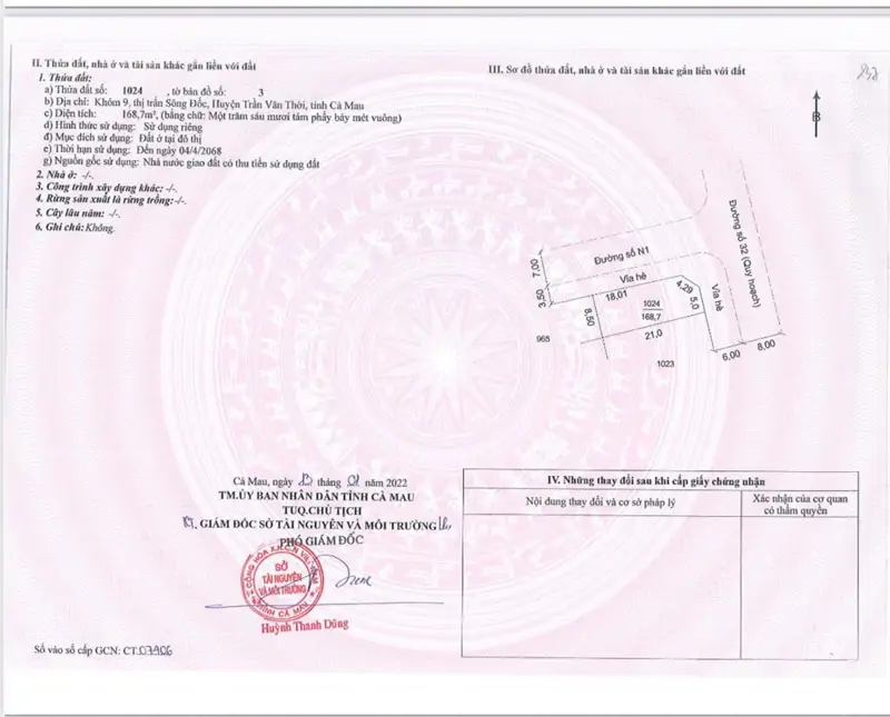 Bán Đất Tại Thị Trấn Sông Đốc, Trần Văn Thời, Cà Mau, 168.7M2, Giá Sốc