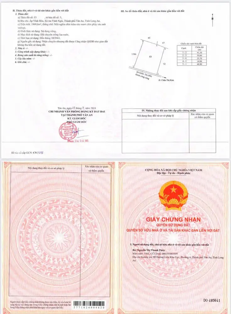Chính Chủ Cần Bán 5600M2 Đất Lúa - Mặt Tiền Châu Thị Kim, An Vĩnh Ngãi, Tp Tân An, Long An
