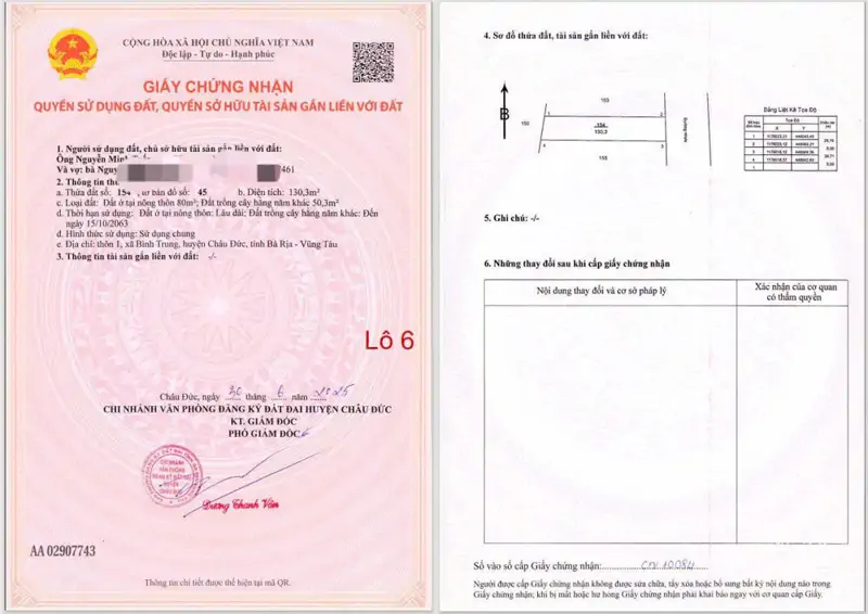 Chủ Cần Bán Gấp 4 Lô Liền Kề Tọa Lạc Tại Xã Bình Giã Huyện Châu Đức Khu Dân Cư Đường Nhựa 7 Mét