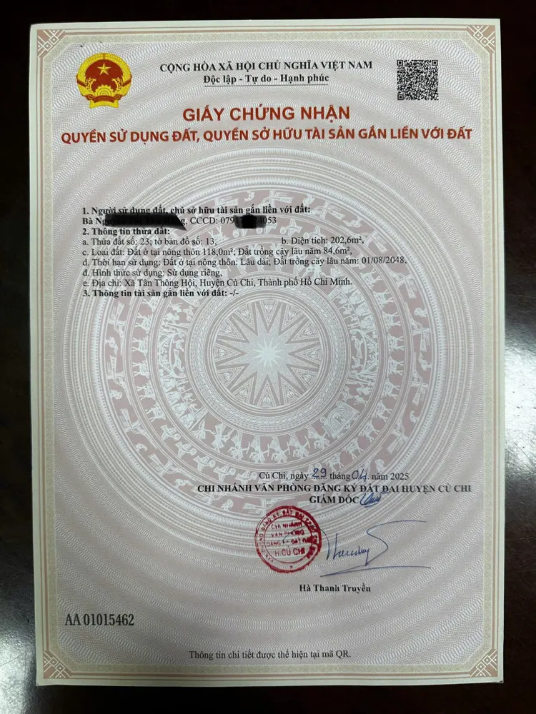 Nhà Cần Bán Gấp! Vị Trí: 73 Đường 15, Ấp Tân Tiến Xã Tân Thông Hội, Huyện Củ Chi