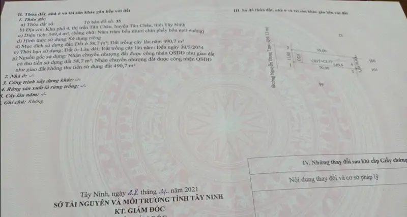 Đất Chính Chủ - Mặt Tiền Khu Phố 4, Tt Tân Châu, Huyện Tân Châu - Tây Ninh
