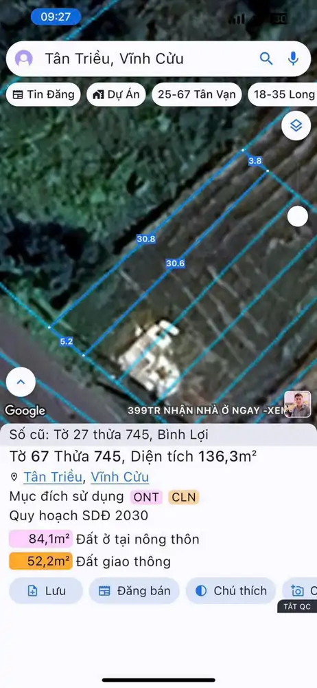 Bán Lô Đất Mặt Tiền Đường Ông Binh, P. Tân Triều-0909808615