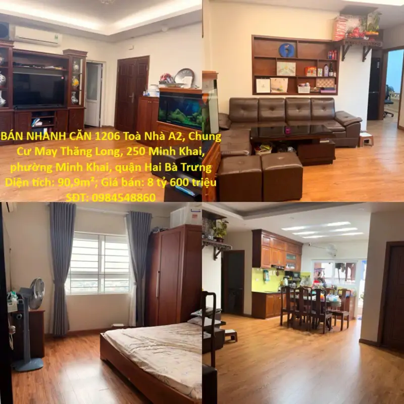 Chính Chủ Cần Bán Nhanh Căn 1206 Toà Nhà A2, Chung Cư May Thăng Long