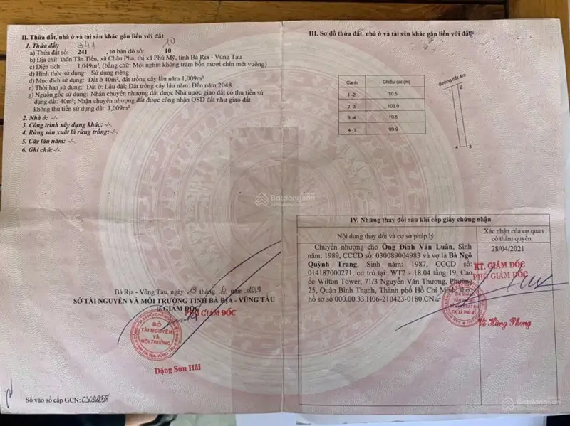 Bán Lô Đất 2 Mặt Tiền Trước Sau, Gần Hồ Châu Pha Phù Hợp Làm Nhà Trọ Cho Thuê. Giá 2,9 Triệu/m² - ảnh 1