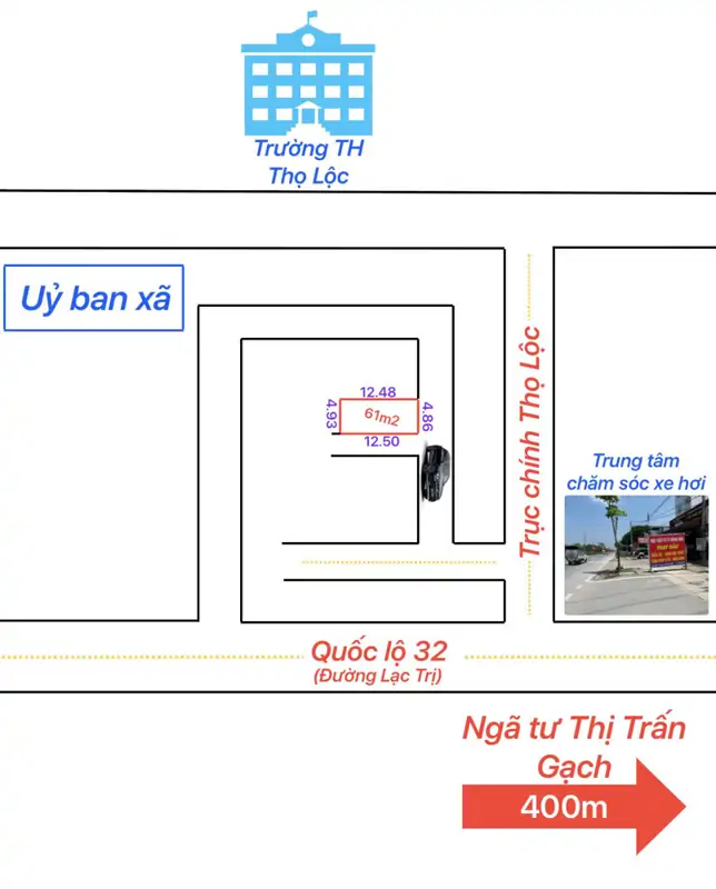Cần Bán Gấp Lô Góc 61M Thọ Lộc, Phúc Thọ, Oto Vào Tận Đất, Chỉ Hơn 2 Tỷ