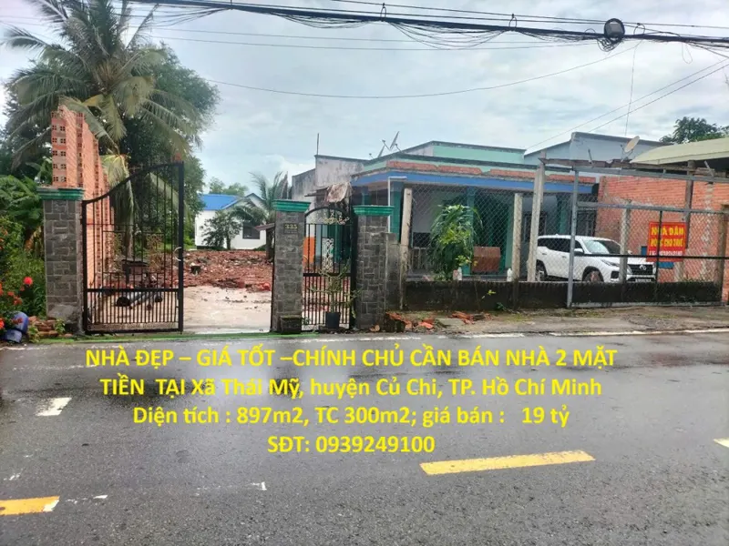 Nhà Đẹp – Giá Tốt –Chính Chủ Cần Bán Nhà 2 Mặt Tiền Tại Xã Thái Mỹ, Huyện Củ Chi, Tp. Hồ Chí Minh