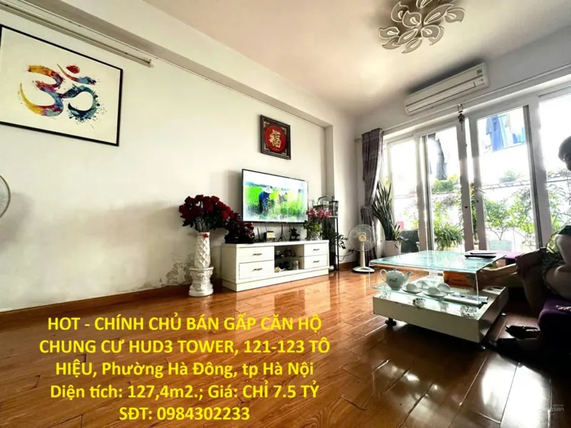 Hot - Chính Chủ Bán Gấp Căn Hộ Chung Cư Hud3 Tower, 121-123 Tô Hiệu, Phường Hà Đông, Tp Hà Nội