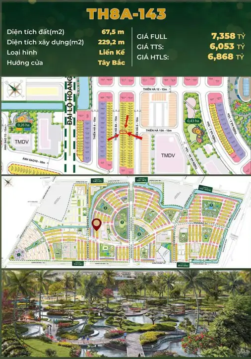  Liền Kề 4 Tầng – Th8a-143  Phân Khu Thiên Hà – Vinhomes Golden City - ảnh 1