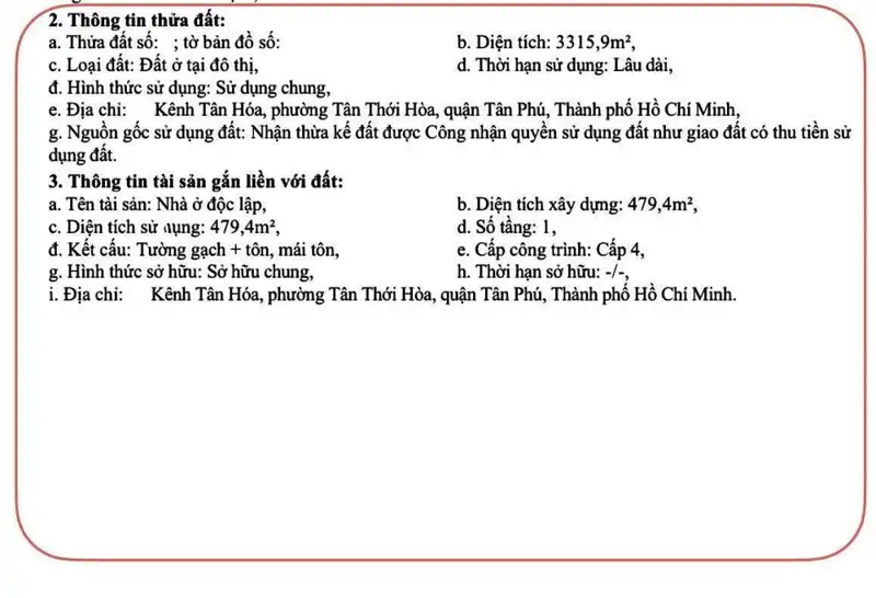Siêu Bom Tấn Đầu Tư – Đất Mặt Tiền Kênh Tân Hoá, Tân Phú Giảm Sâu Không Tưởng!