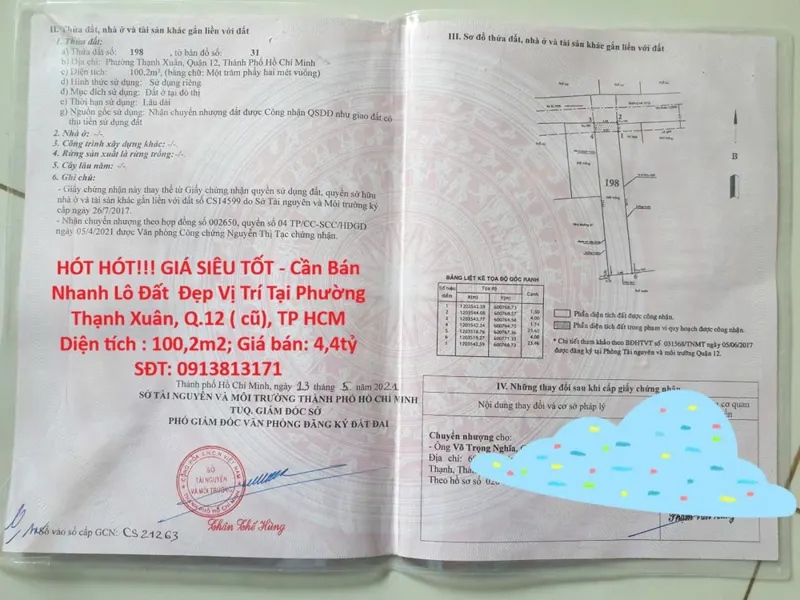 Hót Hót!!! Giá Siêu Tốt - Cần Bán Nhanh Lô Đất Đẹp Vị Trí Tại Quận 12, Tp Hcm
