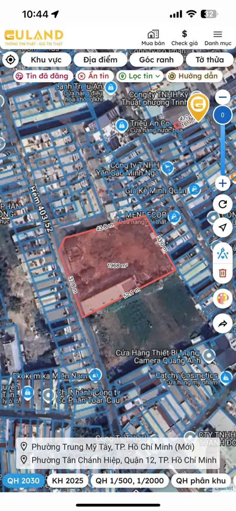 Siêu Phẩm Đất Góc 2 Mặt Tiền – Lô Lớn Hiếm Có Ngay Huỳnh Thị Hai, Tân Chánh Hiệp, Q12