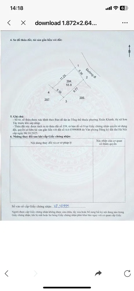 Bán 2 Lô Đất Thổ Cư Xuân Khanh, Sát Cổng Trường Đại Học, Cách Vành Đai 5 Chỉ Vài Trăm Mét