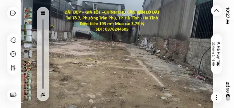 Đất Đẹp – Giá Tốt –Chính Chủ Cần Bán Lô Đất Tại Tổ 7, Phường Trần Phú, Tp. Hà Tĩnh - Hà Tĩnh