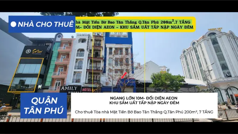 Cho Thuê Tòa Nhà Mặt Tiền Bờ Bao Tân Thắng Q.tân Phú 200M²,7 Tầng - Đối Diện Aeon - ảnh 1