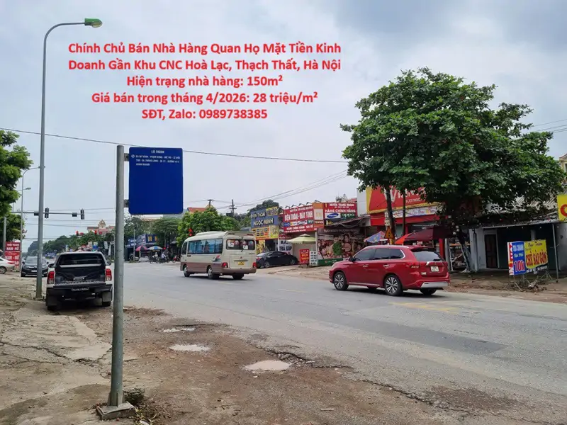 Chính Chủ Bán Nhà Hàng Quan Họ Mặt Tiền Kinh Doanh Gần Khu Cnc Hoà Lạc, Thạch Thất, Hà Nội