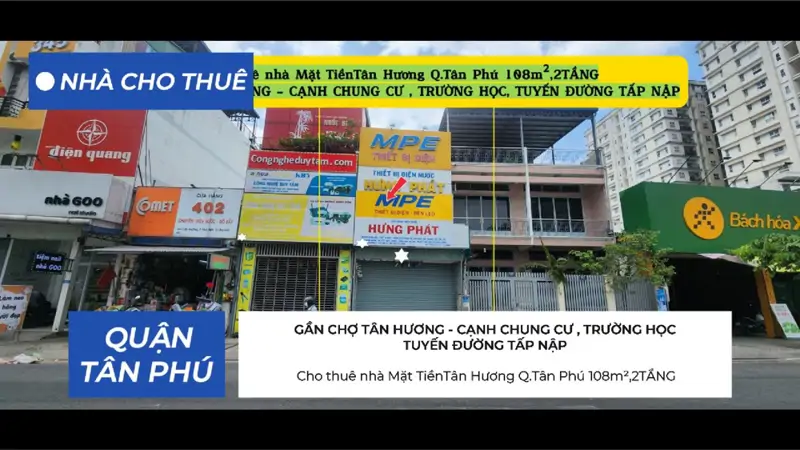 Cho Thuê Nhà Mặt Tiềntân Hương Q.tân Phú 108M²,2Tầng, 16Triệu - ảnh 1