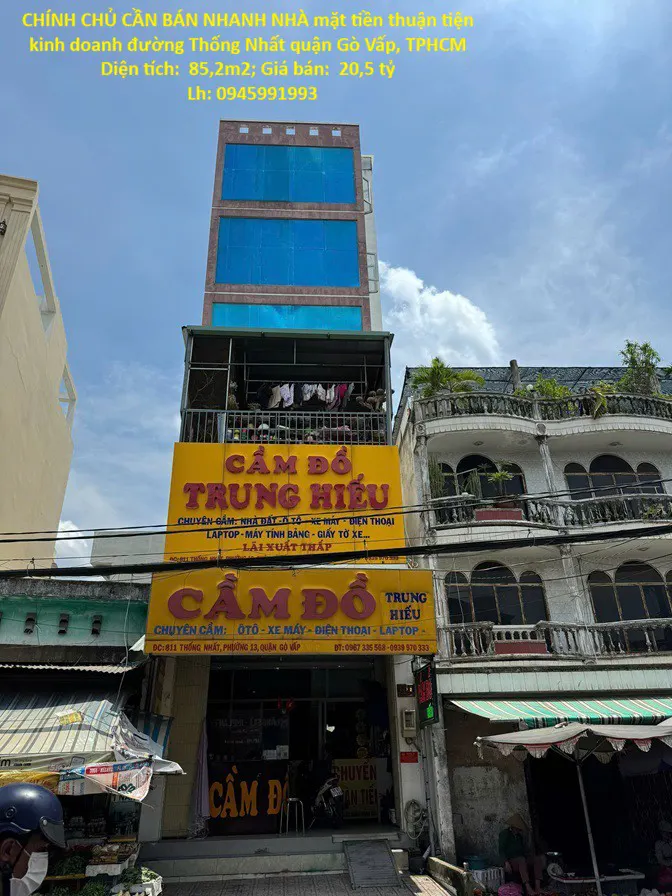 Chính Chủ Cần Bán Nhanh Nhà Mặt Tiền Thuận Tiện Kinh Doanh Đường Thống Nhất Quận Gò Vấp, Tphcm