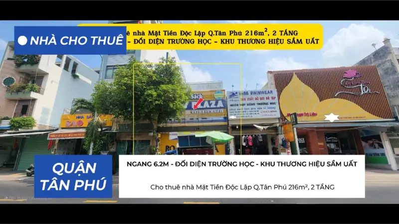 Cho Thuê Nhà Mặt Tiền Độc Lập Q.tân Phú 216M²,2Tầng - 38Triệu - Đối Diện Trường Học - ảnh 1