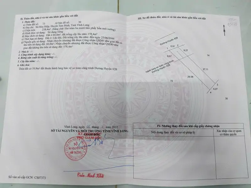 Đất Đẹp - Giá Tốt - Chính Chủ Cần Bán Tại Xã Hòa Hiệp, Tam Bình, Vĩnh Long