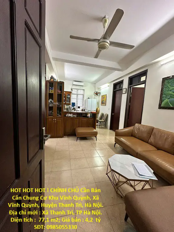 Hot Hot Hot ! Chính Chủ Cần Bán Căn Chung Cư Khu Vĩnh Quỳnh, Xã Vĩnh Quỳnh, Huyện Thanh Trì, Hà Nội