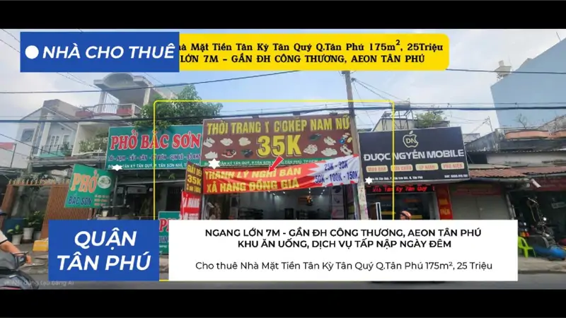 Cho Thuê Nhà Mặt Tiền Tân Kỳ Tân Quý Q.tân Phú 175M²,Ngang 7M, 25Triệu - ảnh 1