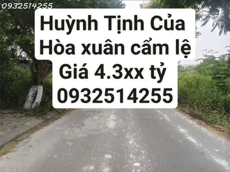 Bán Lô Đất Huỳnh Tịnh Của - Hoà Xuân - Cẩm Lệ - Đà Nẵng - Đối Diện Chung Cư Thương Mai - Giá Đầu Tư - ảnh 1