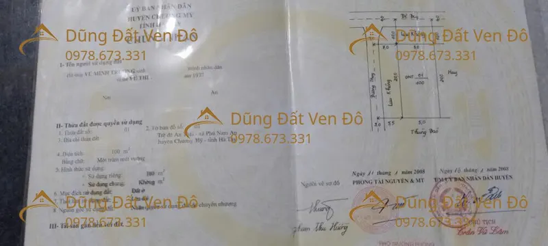 2 Lô Hòa Phú - Chương Mỹ 100M/1 Lô