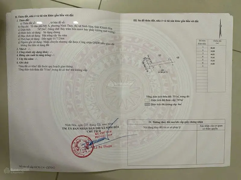 Cần Bán Đất Mặt Tiền Đường Lê Hồng Phong - Phường Đông Ninh Hòa