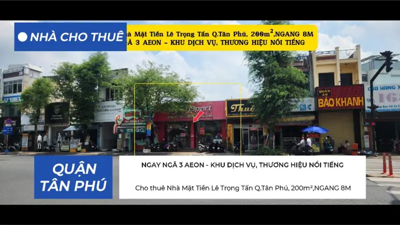 Cho Thuê Nhà Mặt Tiền Lê Trọng Tấn Q.tân Phú, 200M², Ngay Ngã Tư - ảnh 1