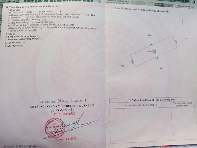 Đất Đẹp – Giá Tốt – Chính Chủ Cần Bán Lô Đất Tại Phường Long Tuyền, Bình Thuỷ, Cần Thơ