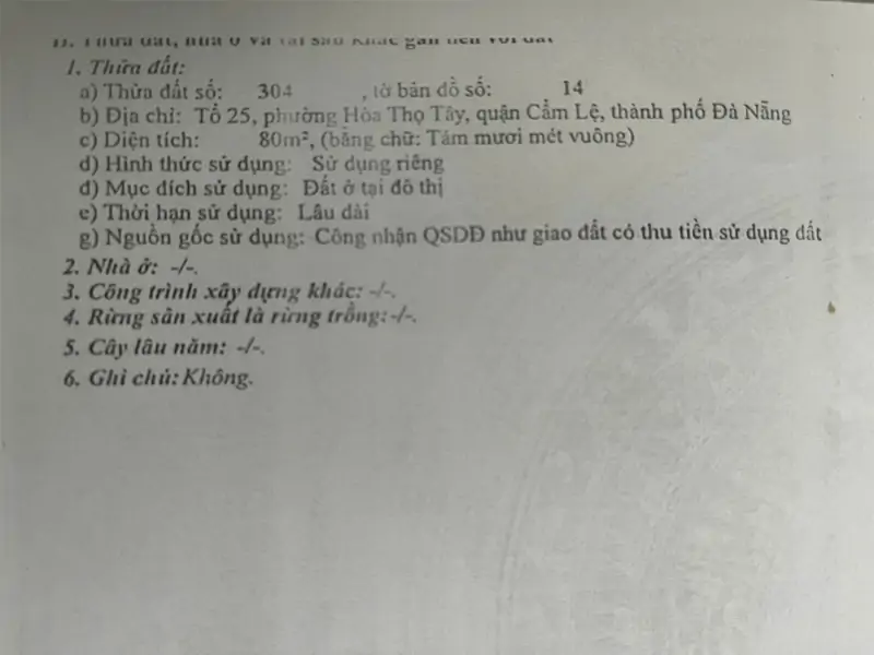 Chính Chủ Cần Bán Lô Đất Mặt Tiền Gần Cầu Vượt Hòa Cầm, Cẩm Lệ, Tp. Đà Nẵng - ảnh 1