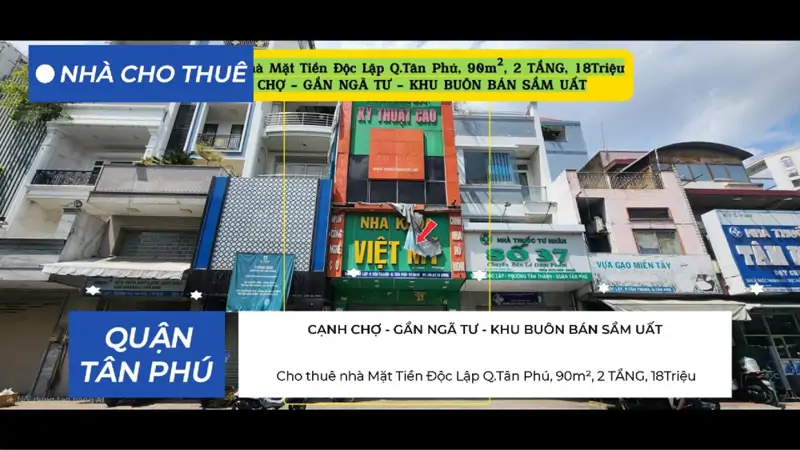 Cho Thuê Nhà Mặt Tiền Độc Lập Q.tân Phú, 90M², 2Tầng, 18Triệu - ảnh 1